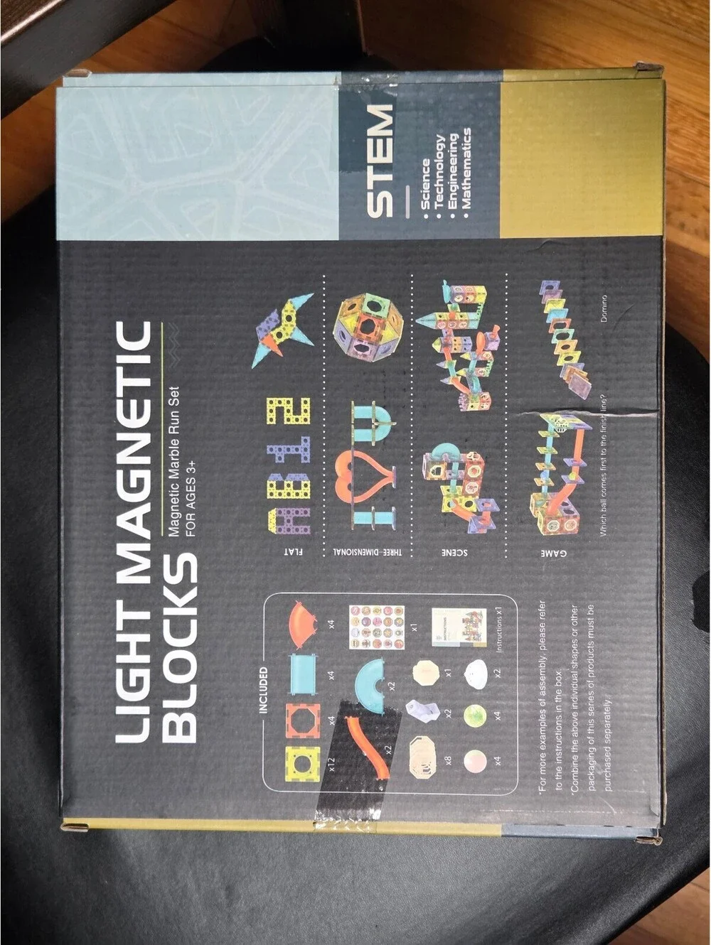 DIGE Light Magnetic Blocks STEM Magnetic Marble Run Set 49 Pcs